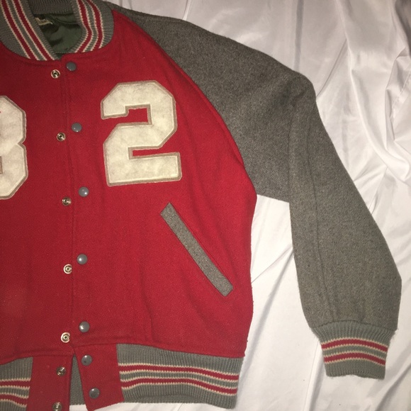 Vintage letterman jacket red grey wool high school 82 Alex Tigers - Picture 8 of 14